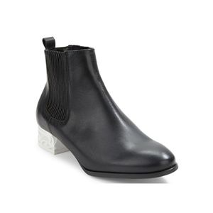 NEW! Miista Black Ashlynn Leather Ankle Boot